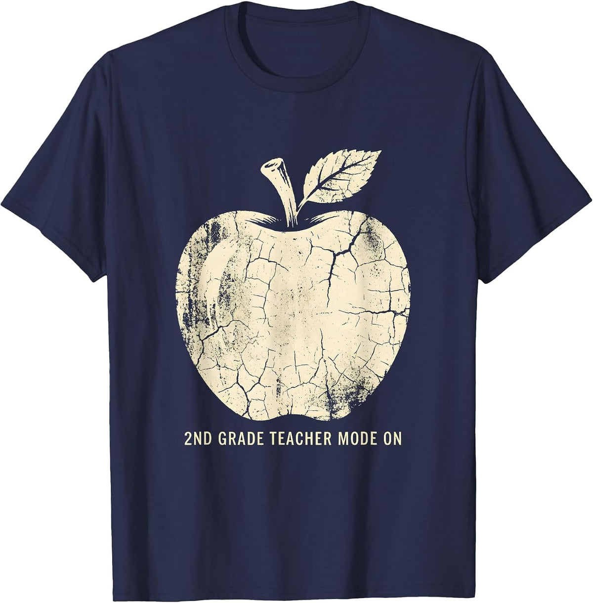 Men's 2nd Grade Teacher Mode On Educator Design T-Shirt - Navy Blue