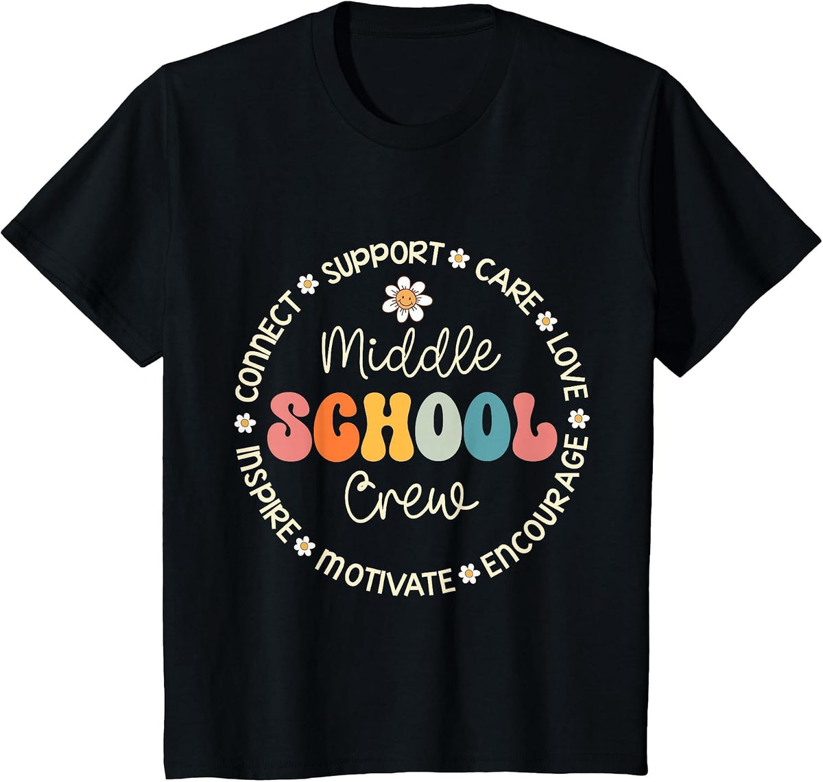 Middle School Crew Appreciation Week Back to School T-Shirt - Black