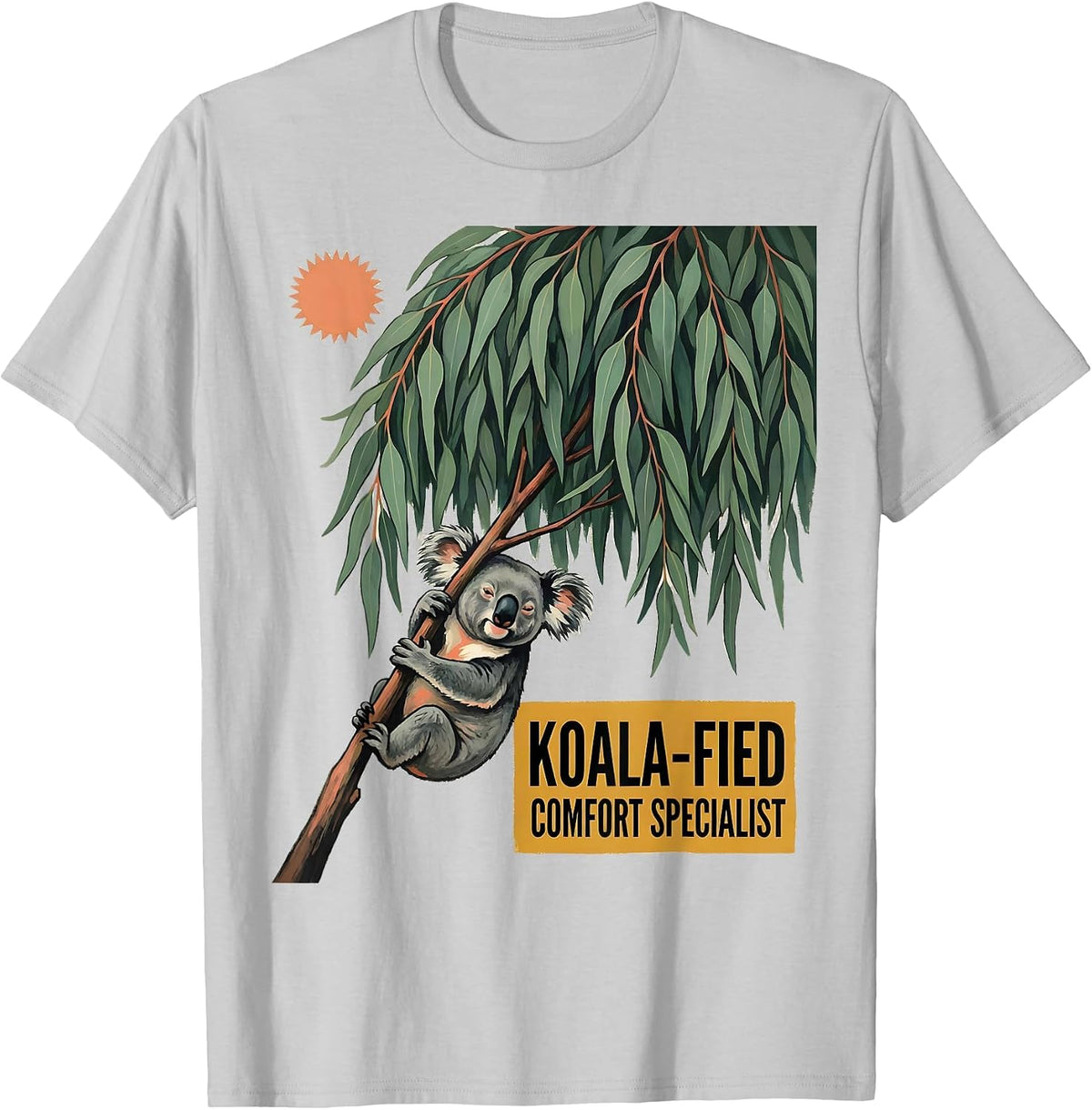 Men's Koala-Fied Comfort Specialist Cute Koala Lover Gift T-Shirt - Silver Grey