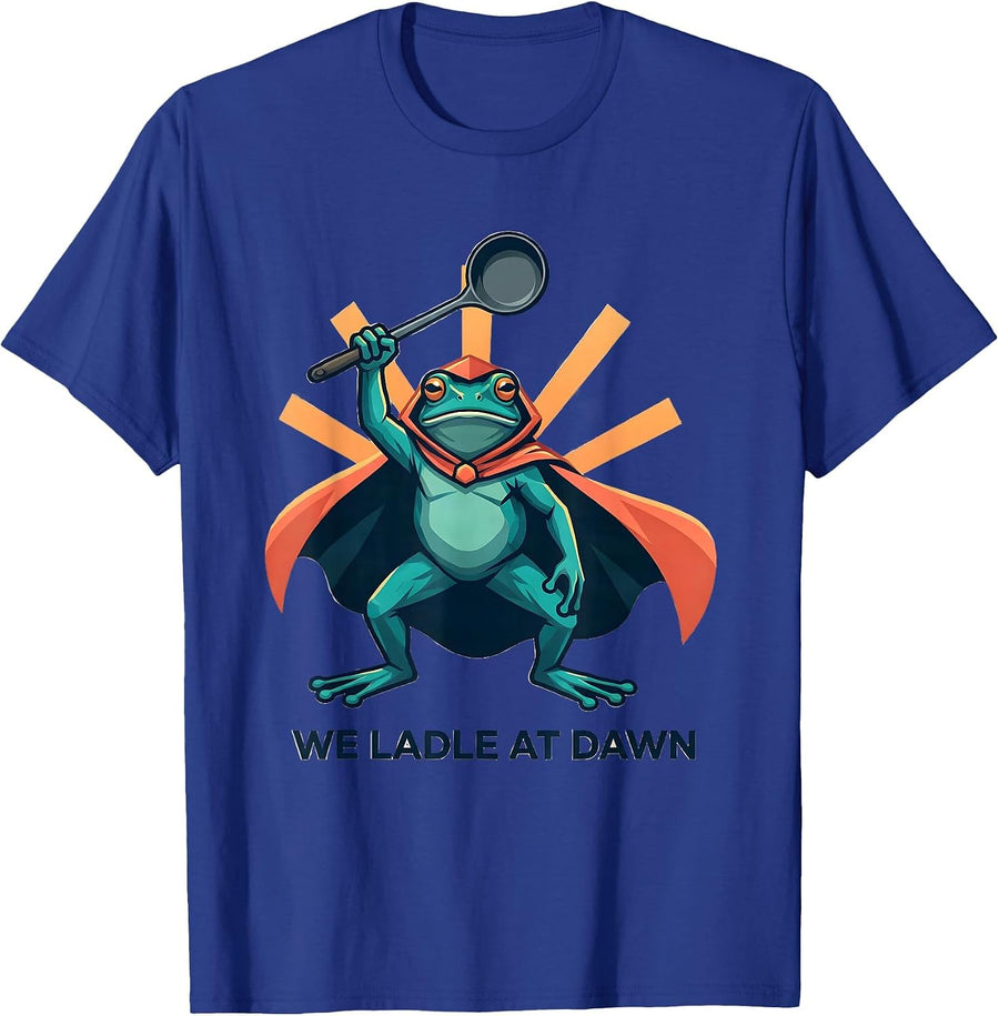 We Ladle At Dawn Funny Teacher Frog Back to School T-Shirt - Royal Blue