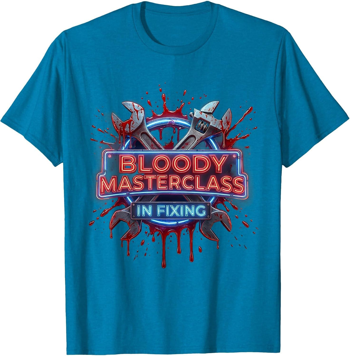 Bloody Masterclass In Fixing Graphic Design T-Shirt - Sapphire Blue