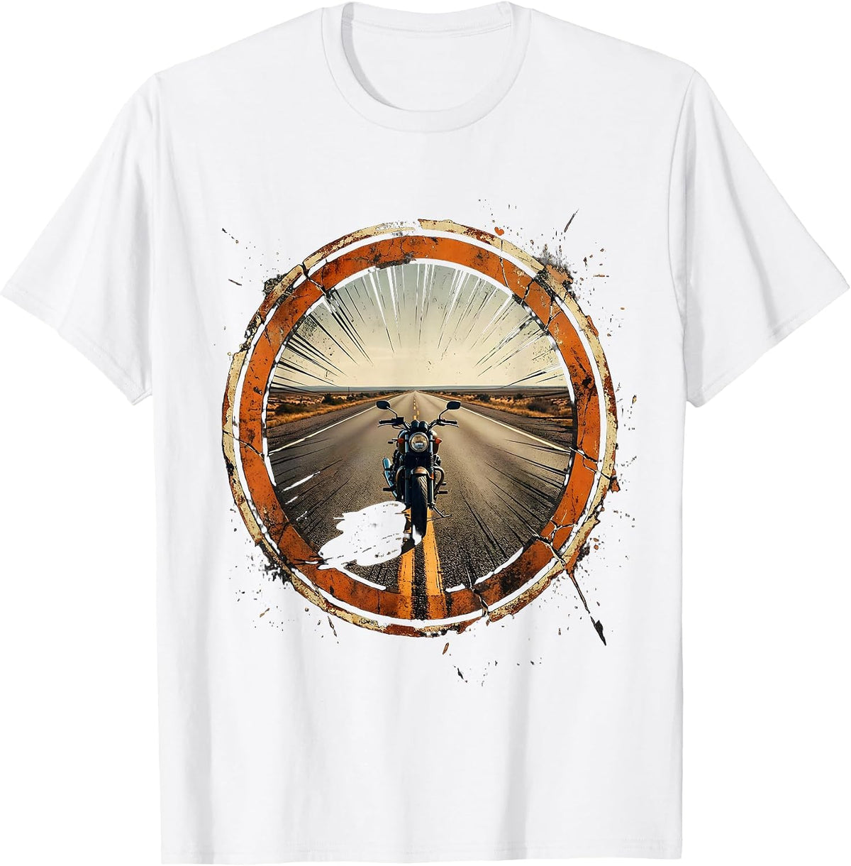Live Free Motorcycle Open Highway Graphic T-Shirt - White