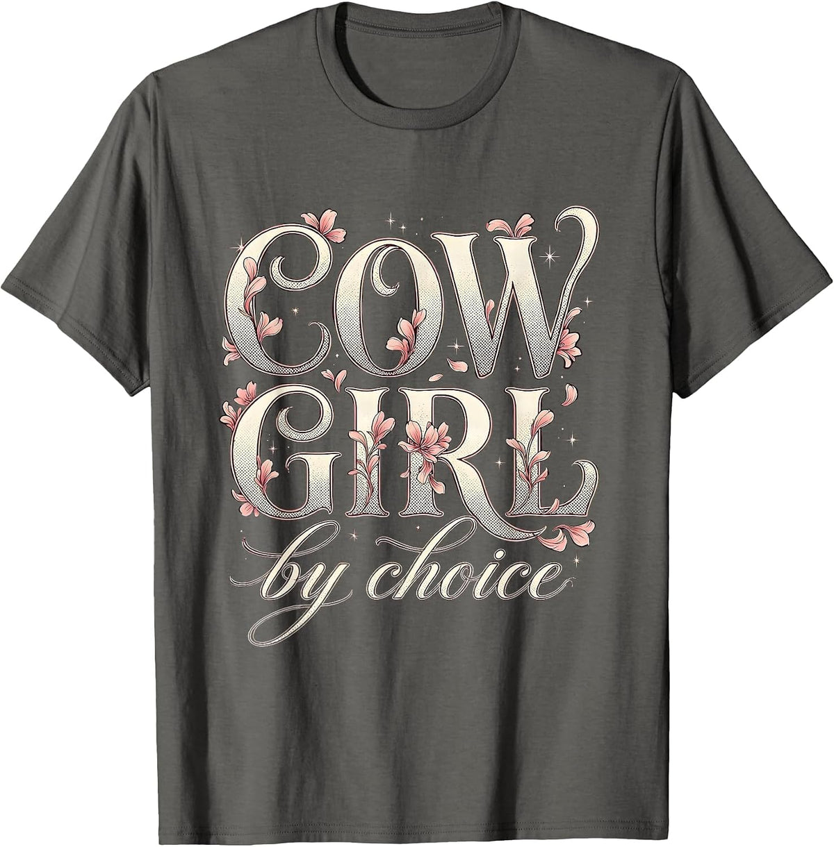 Men's Cowgirl By Choice Western Spirit Design T-Shirt - Asphalt Grey