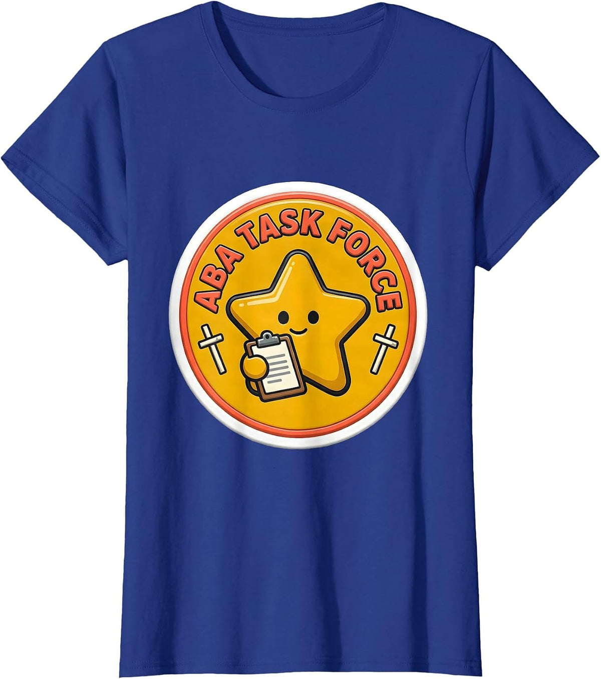 Women's ABA Task Force Retro Humor Behavior Analyst RBT ABA T-Shirt - Royal Blue