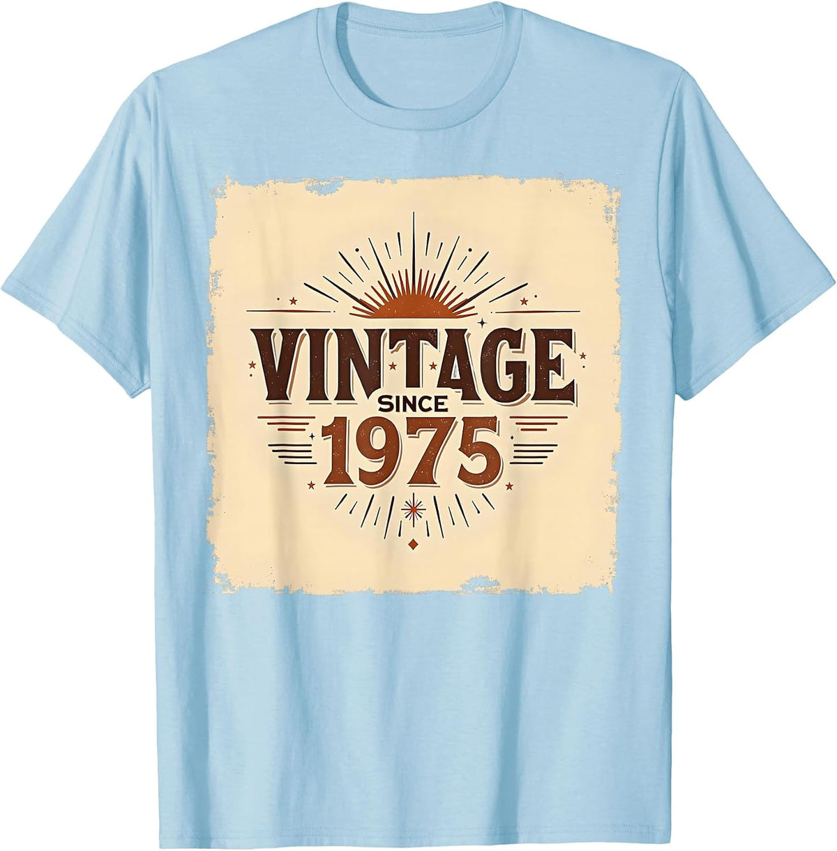 Vintage Since 1975 Retro Birthday Design T-Shirt - Baby Blue