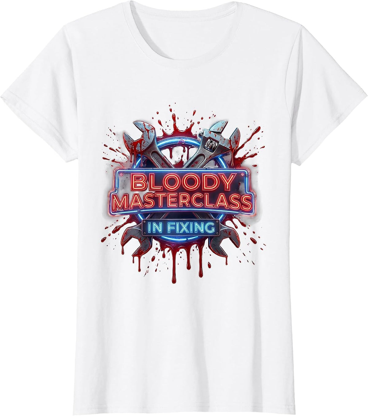 Bloody Masterclass In Fixing Graphic Design T-Shirt - White