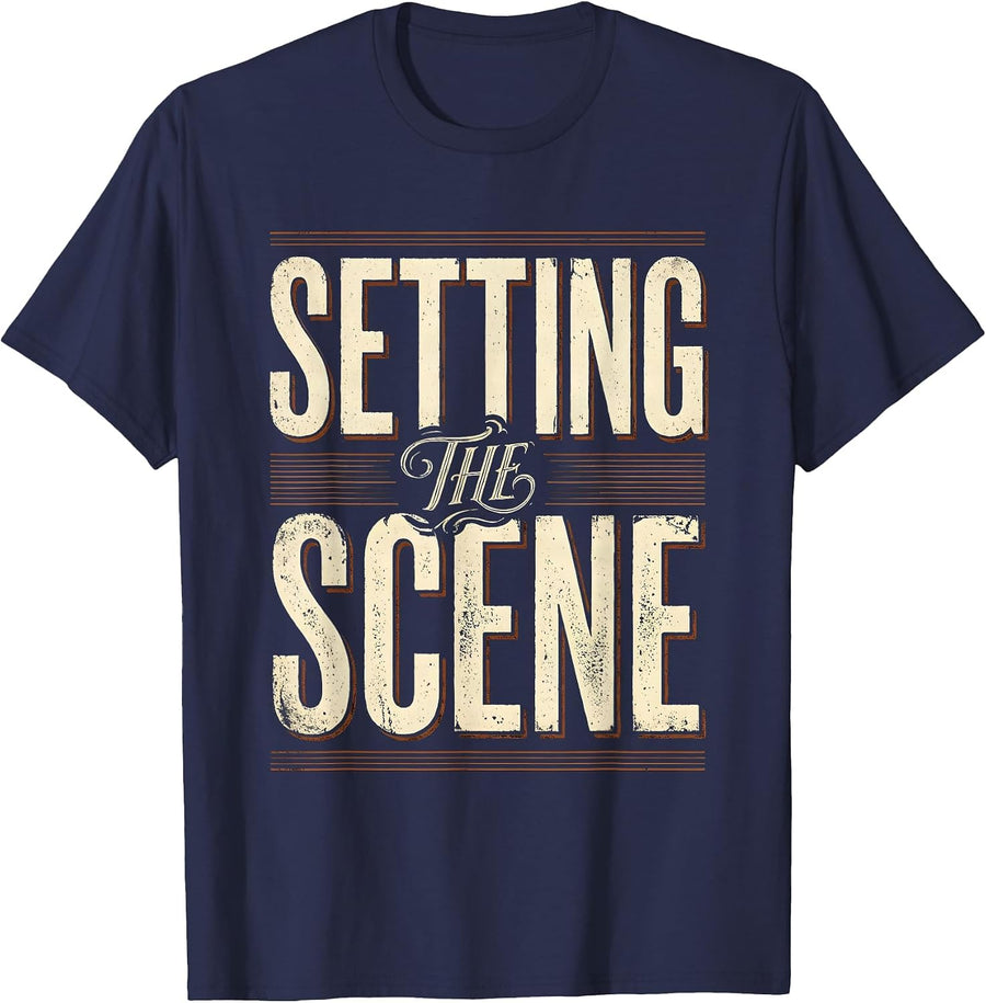 Setting the Scene Graphic Design T-Shirt - Navy Blue