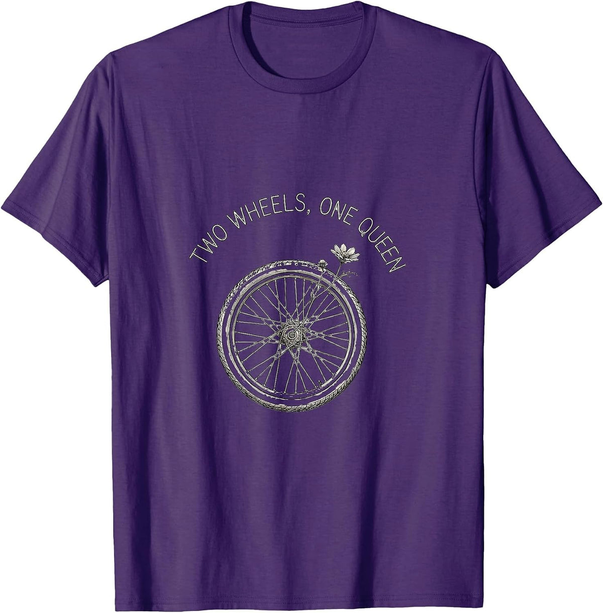 Men's Two Wheels One Queen Motorcycle Rider Design T-Shirt - Purple