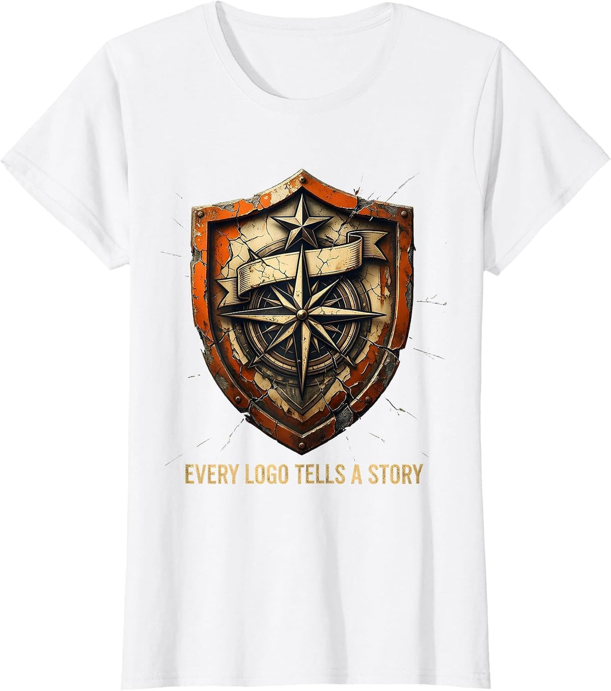 Every Logo Tells a Story Graphic Design T-Shirt - White