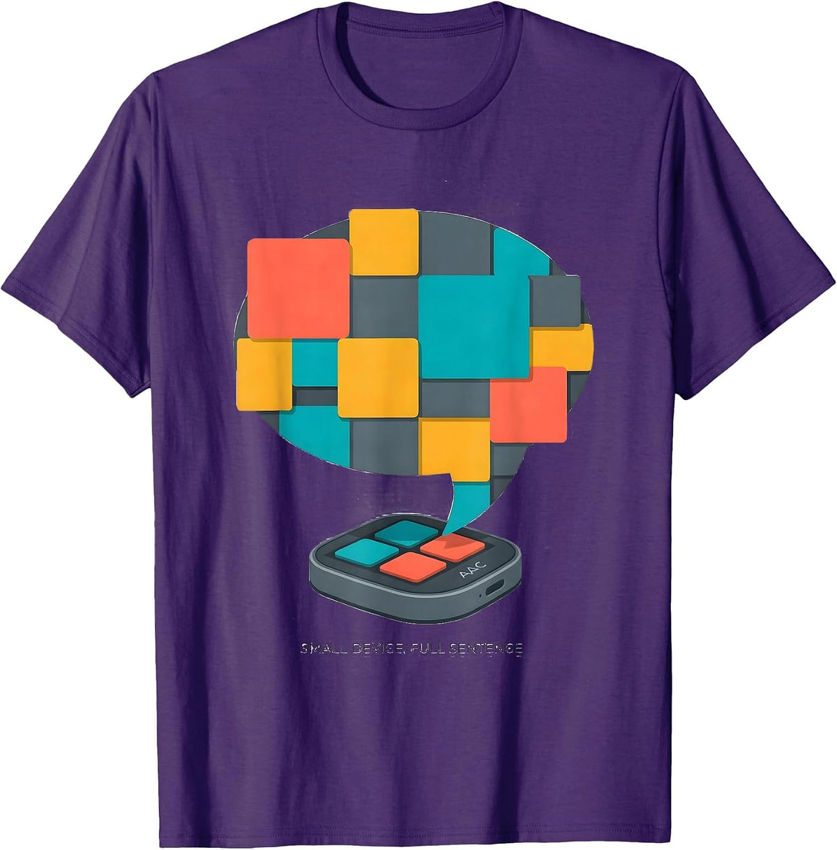 Small Device, Full Sentence Supportive SLP Speech Therapy T-Shirt - Purple