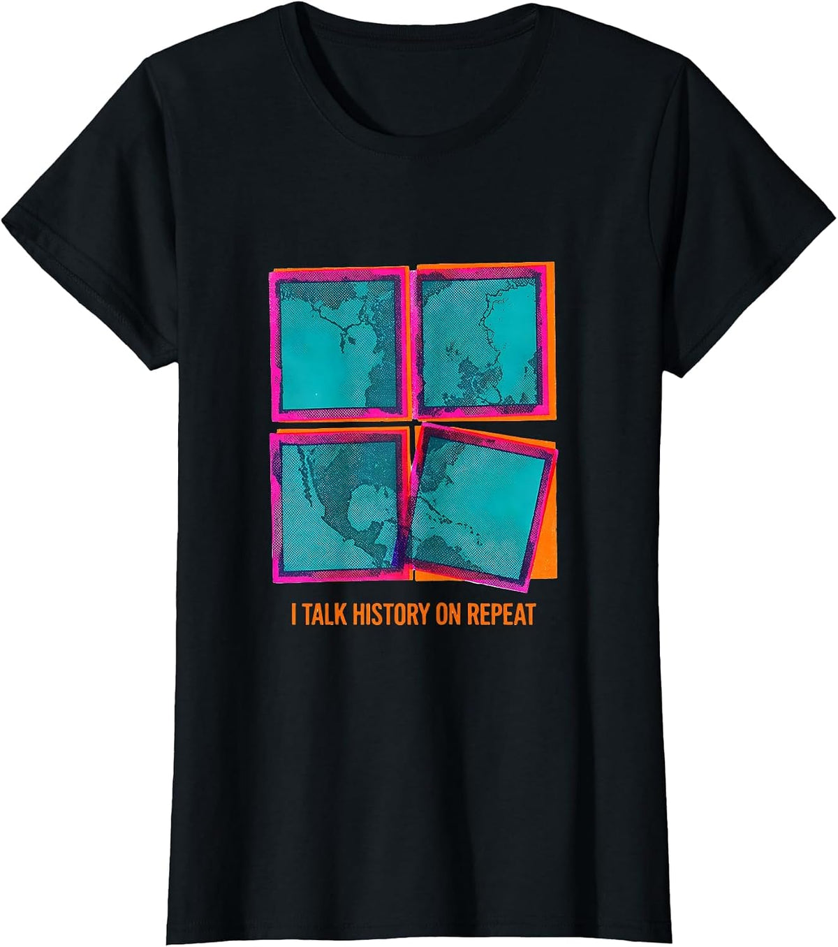 I Talk History On Repeat Funny History Teacher Gift T-Shirt - Black