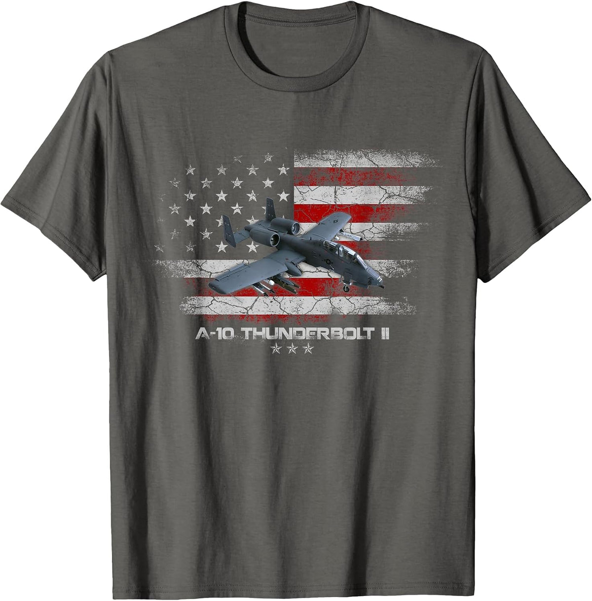 A-10 Thunderbolt Fighter Jet Pilot Veteran A-10 Warthog Vet T-Shirt - Asphalt Grey