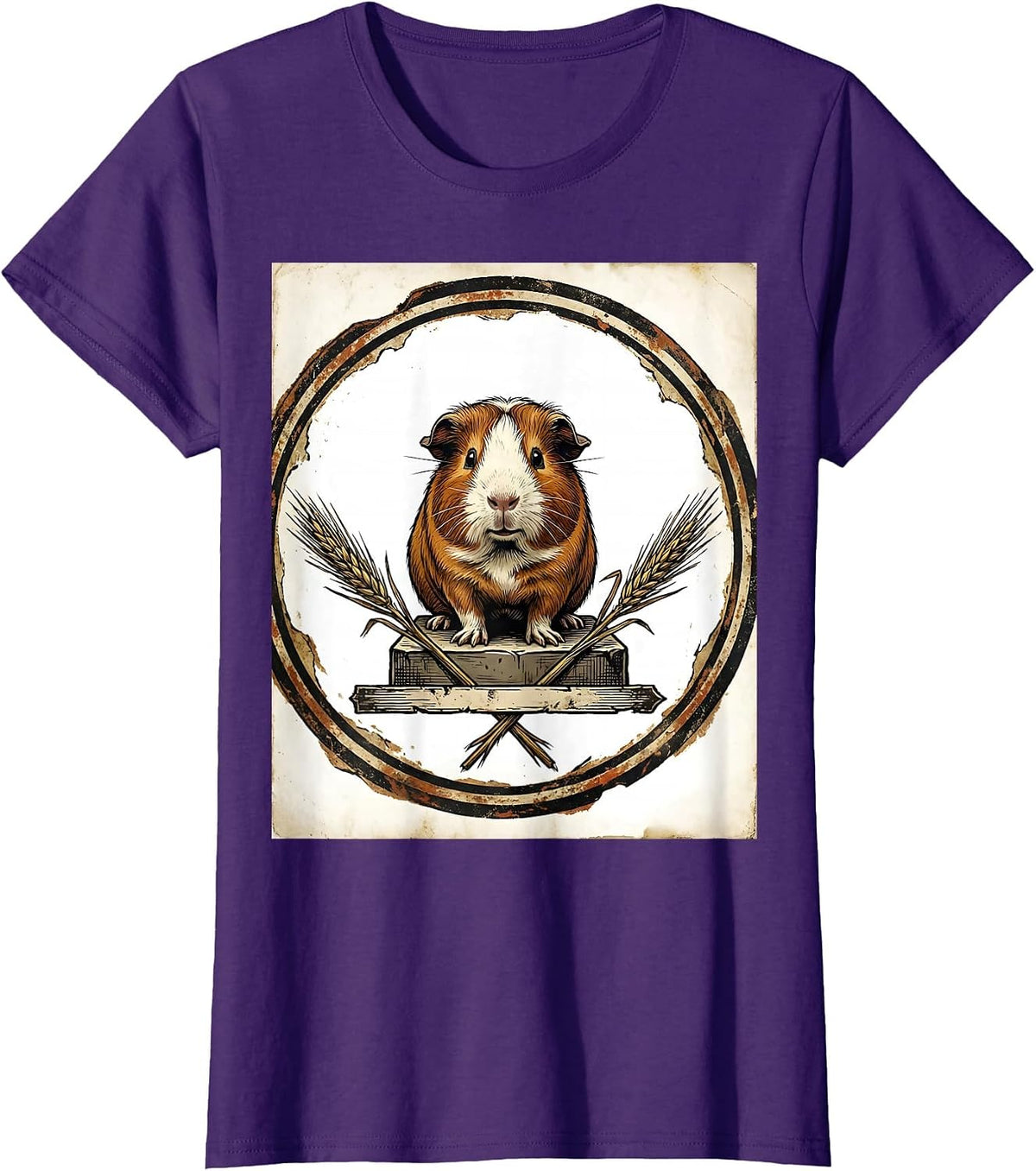 Women's Guinea Pig Vintage Pet Lover Funny Animal Humor T-Shirt - Purple