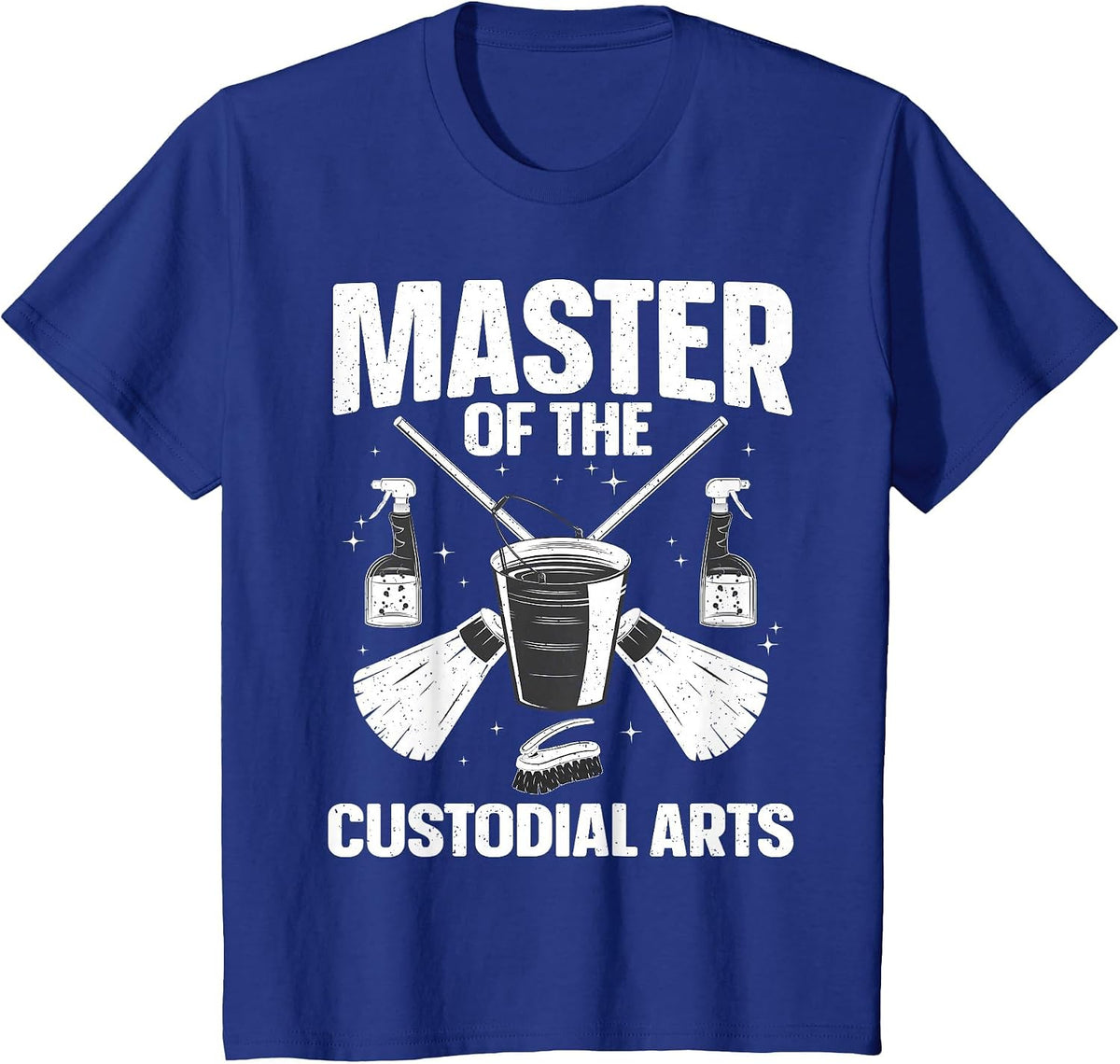 School Custodian Design for Men Women Cleaning Janitor T-Shirt - Royal Blue