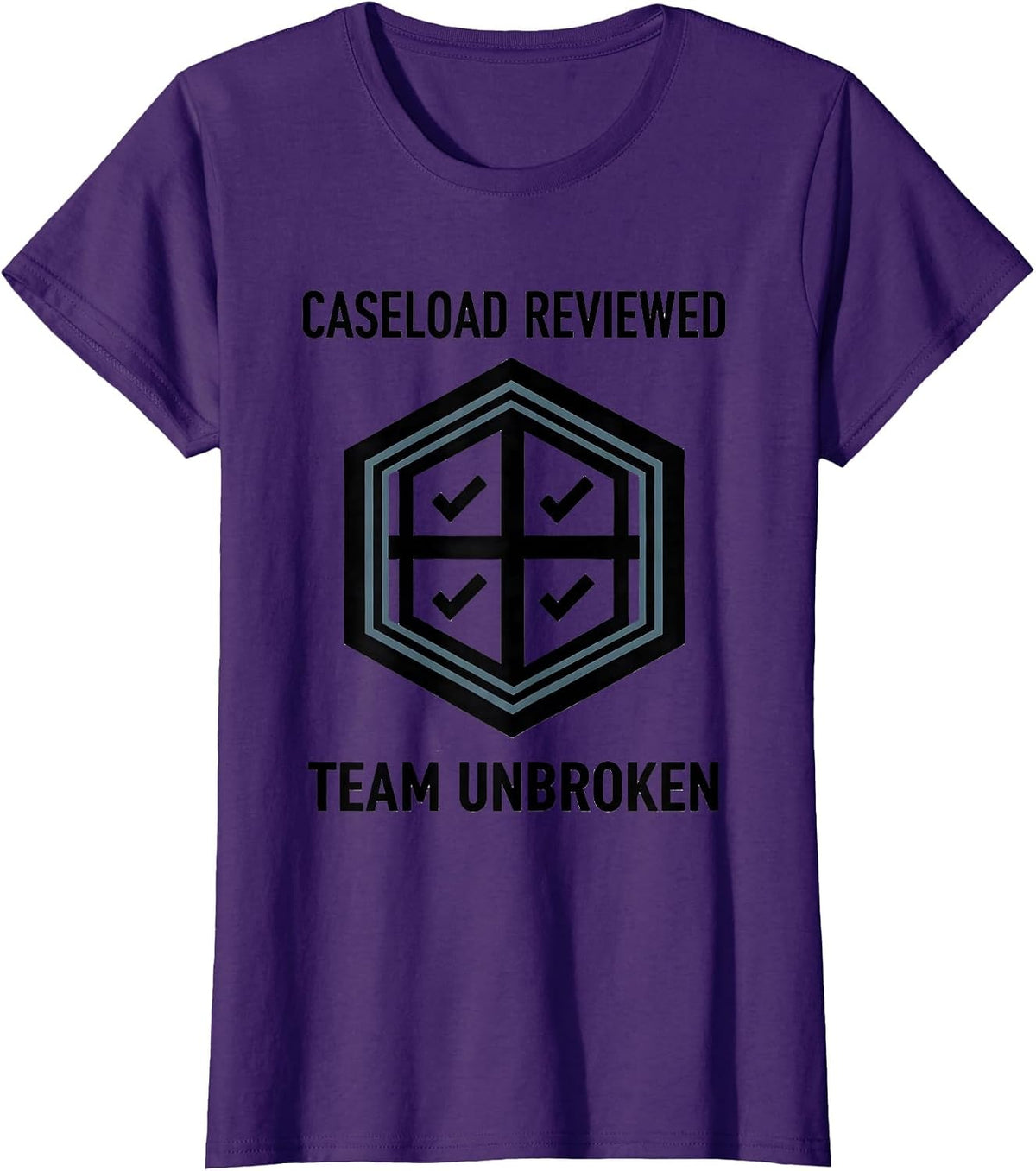 Women's Caseload Reviewed Team Unbroken Geometric Special Education T-Shirt - Purple