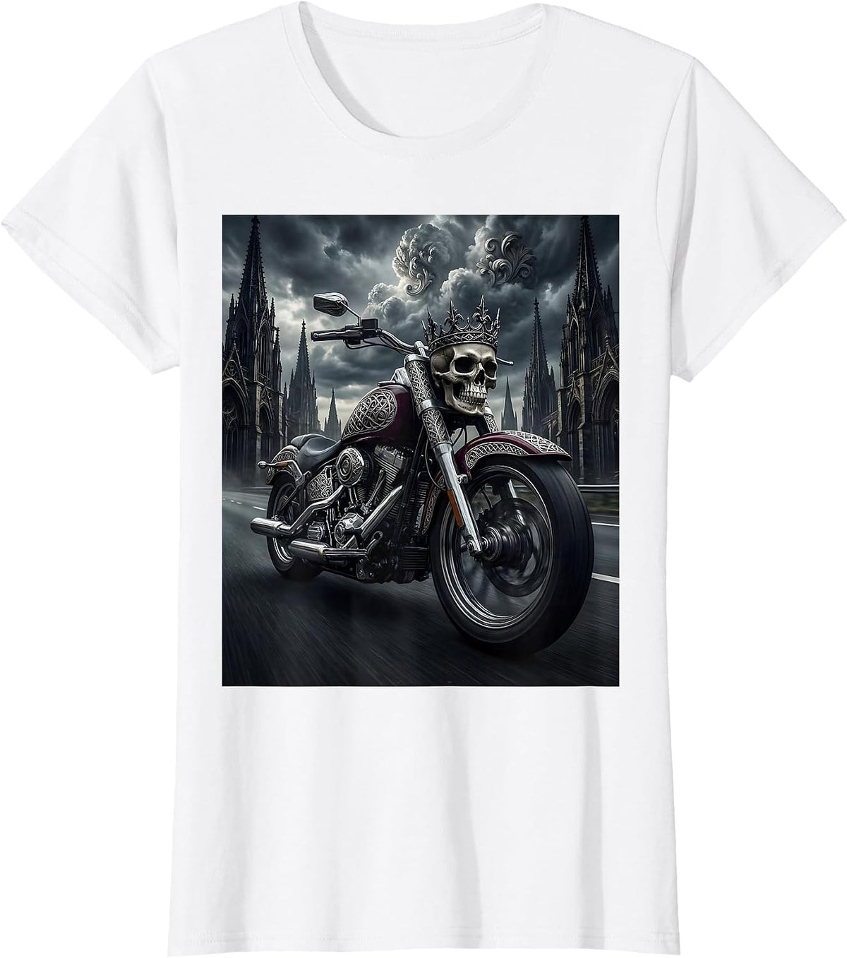 Freedom Rider Motorcycle Highway Graphic Tee T-Shirt - White