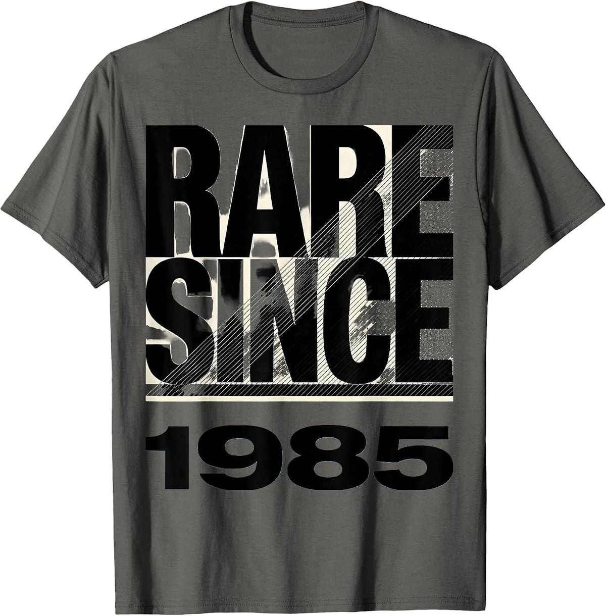 Rare Since 1985 Retro Vintage Nostalgic Typography T-Shirt - Asphalt Grey