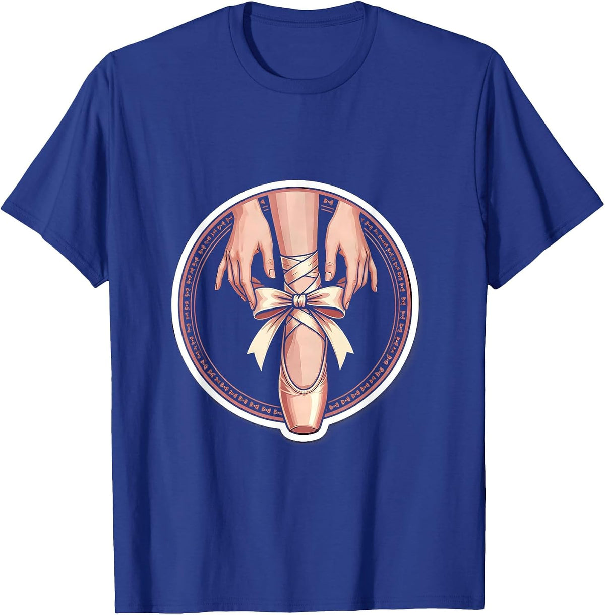 Men's Balletcore Satin Ribbon Ankle Tie Graphic T-Shirt - Royal Blue
