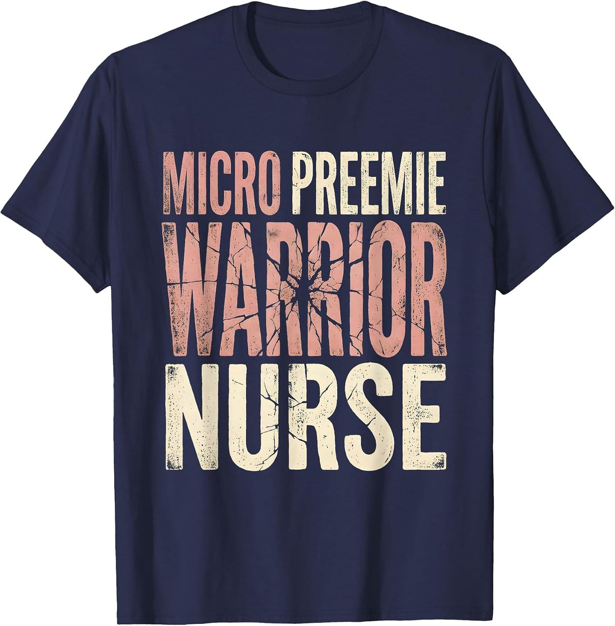Men's Micro Preemie Warrior Nurse NICU Design T-Shirt - Navy Blue