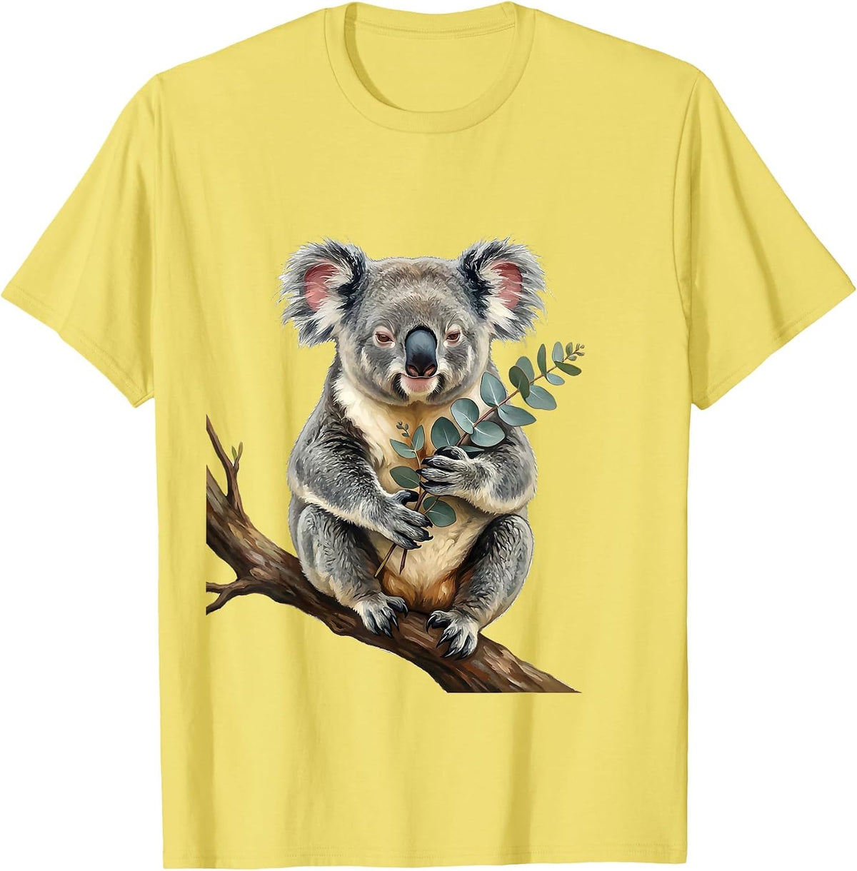 Men's Koala Lover Cute Animal Storybook Gift T-Shirt - Lemon Yellow