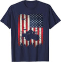Drummer USA American Flag 4th of July Patriotic Drumming T-Shirt - Navy Blue