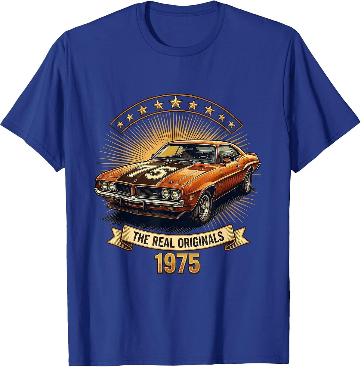 1975 The Real Originals Vintage Birthday Design T-Shirt - Royal Blue
