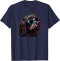 Dad Mom Cool Dog Sunglasses - Cockapoo T-Shirt - Navy Blue