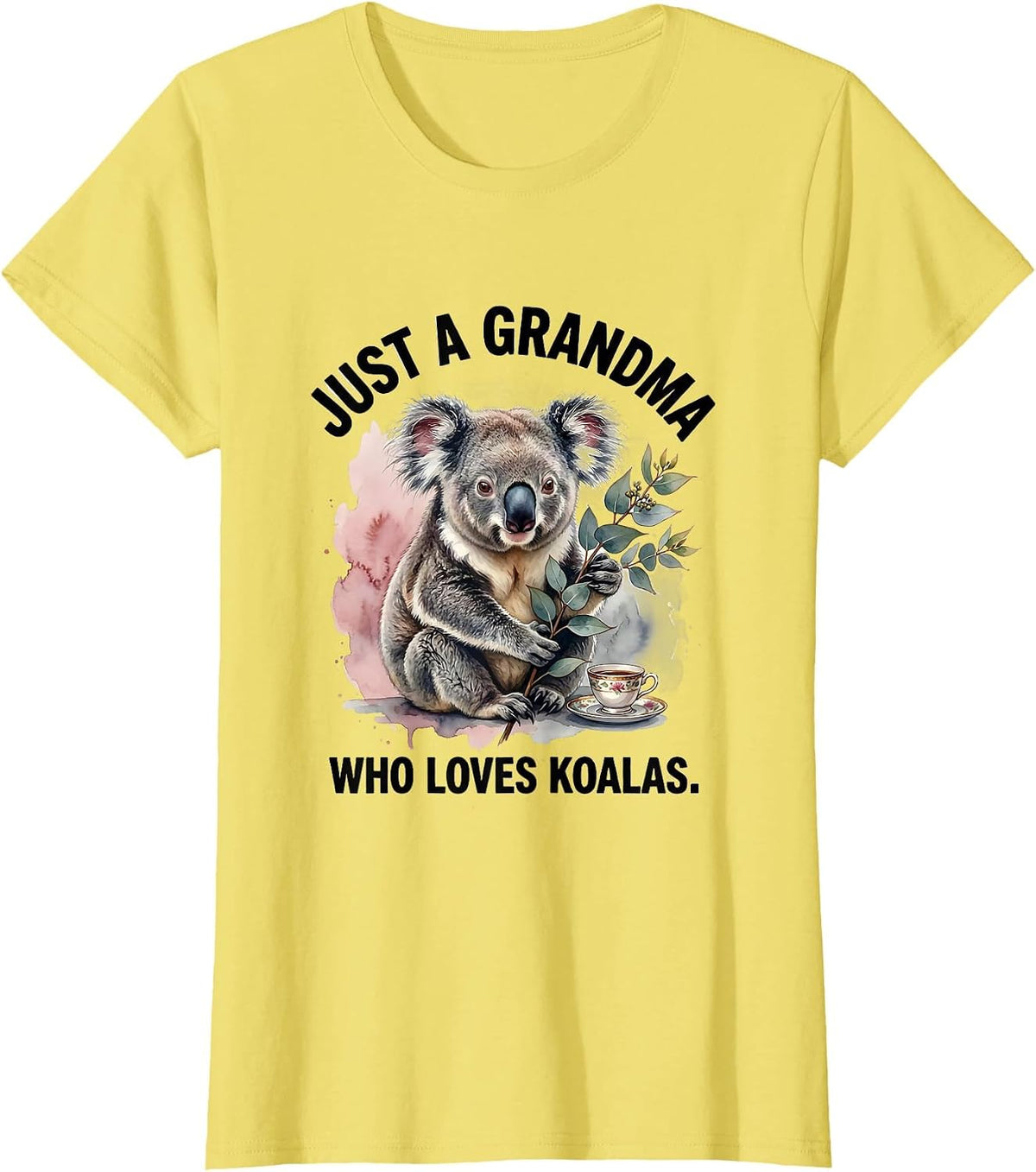 Just a Grandma Who Loves Koalas Funny Grandma Koala Lover T-Shirt - Lemon Yellow