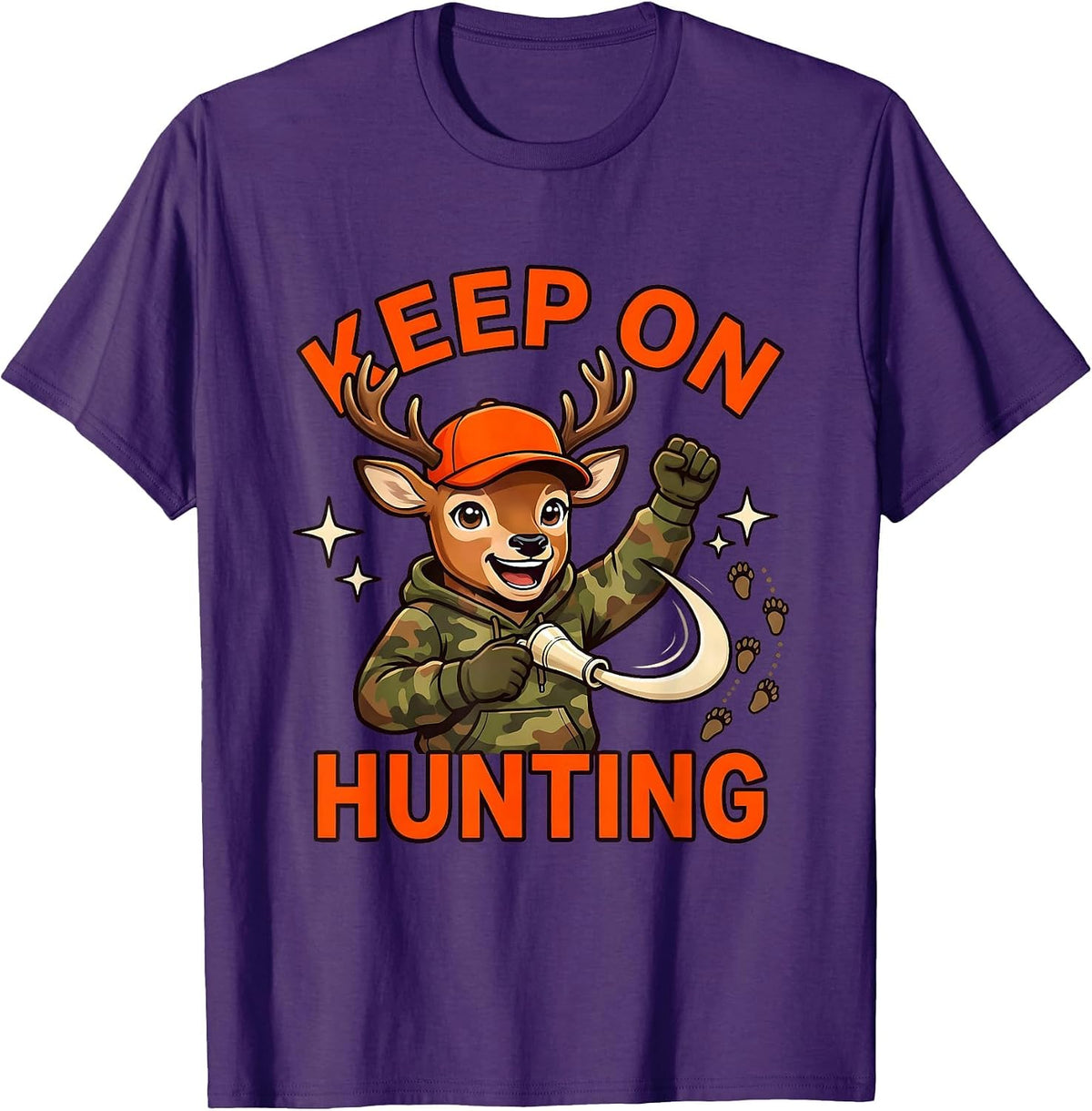 KEEP ON HUNTING Funny Deer Hunter Hunting Humor T-Shirt - Purple