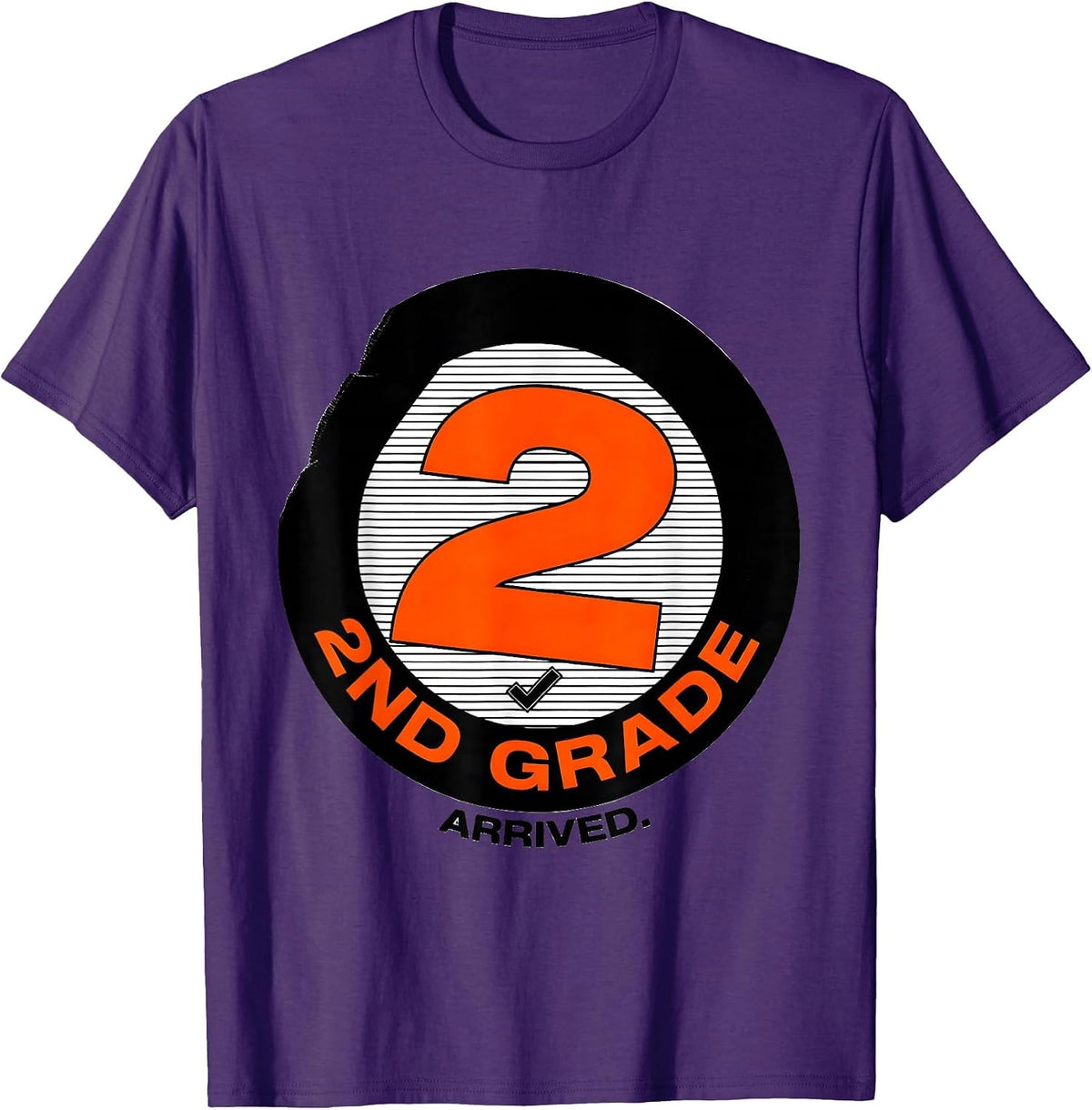 2nd Grade Arrived New Wave Typography Back To School Teacher T-Shirt - Purple
