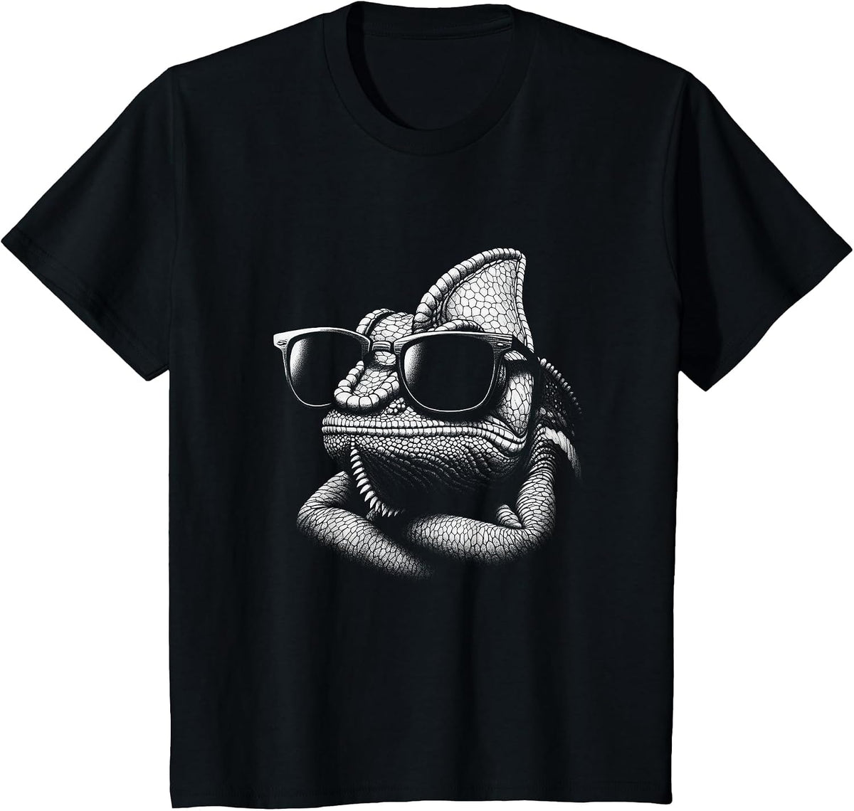 Cool Chameleon Reptile Sunglasses Design for Men and Kids T-Shirt - Black