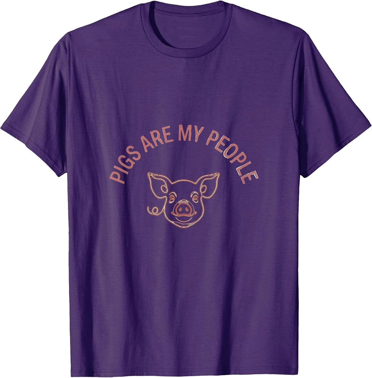Pigs Are My People Pig Lover Design T-Shirt - Purple