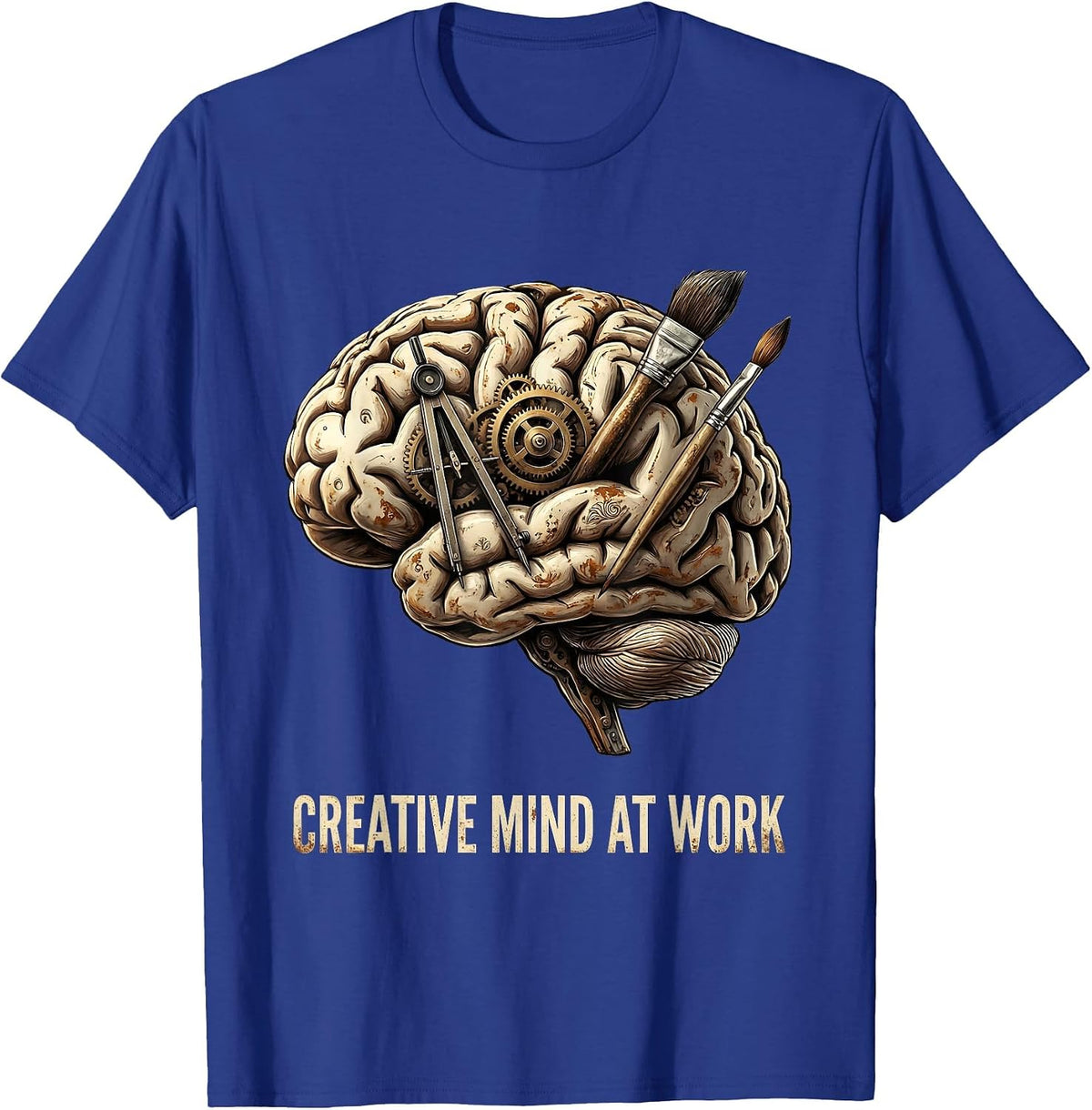 Creative Mind At Work Graphic Design T-Shirt - Royal Blue