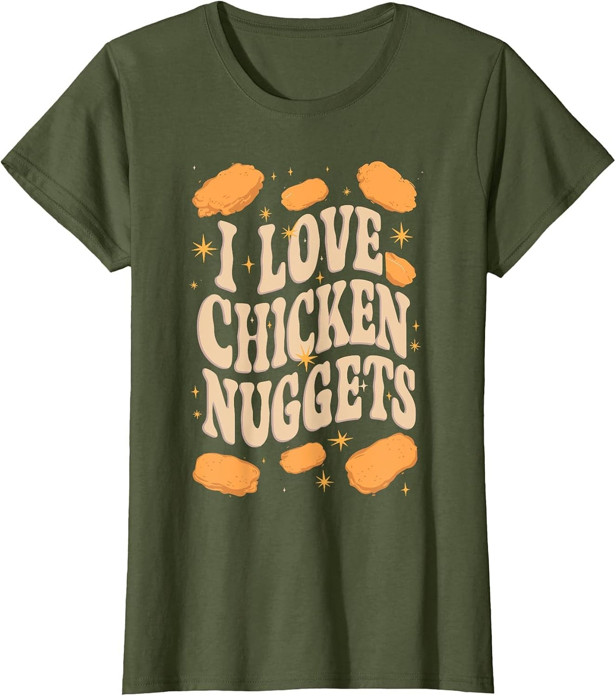 I Love Chicken Nuggets Lover Chicky Nuggies Toddler Kids Boy T-Shirt - Olive Green