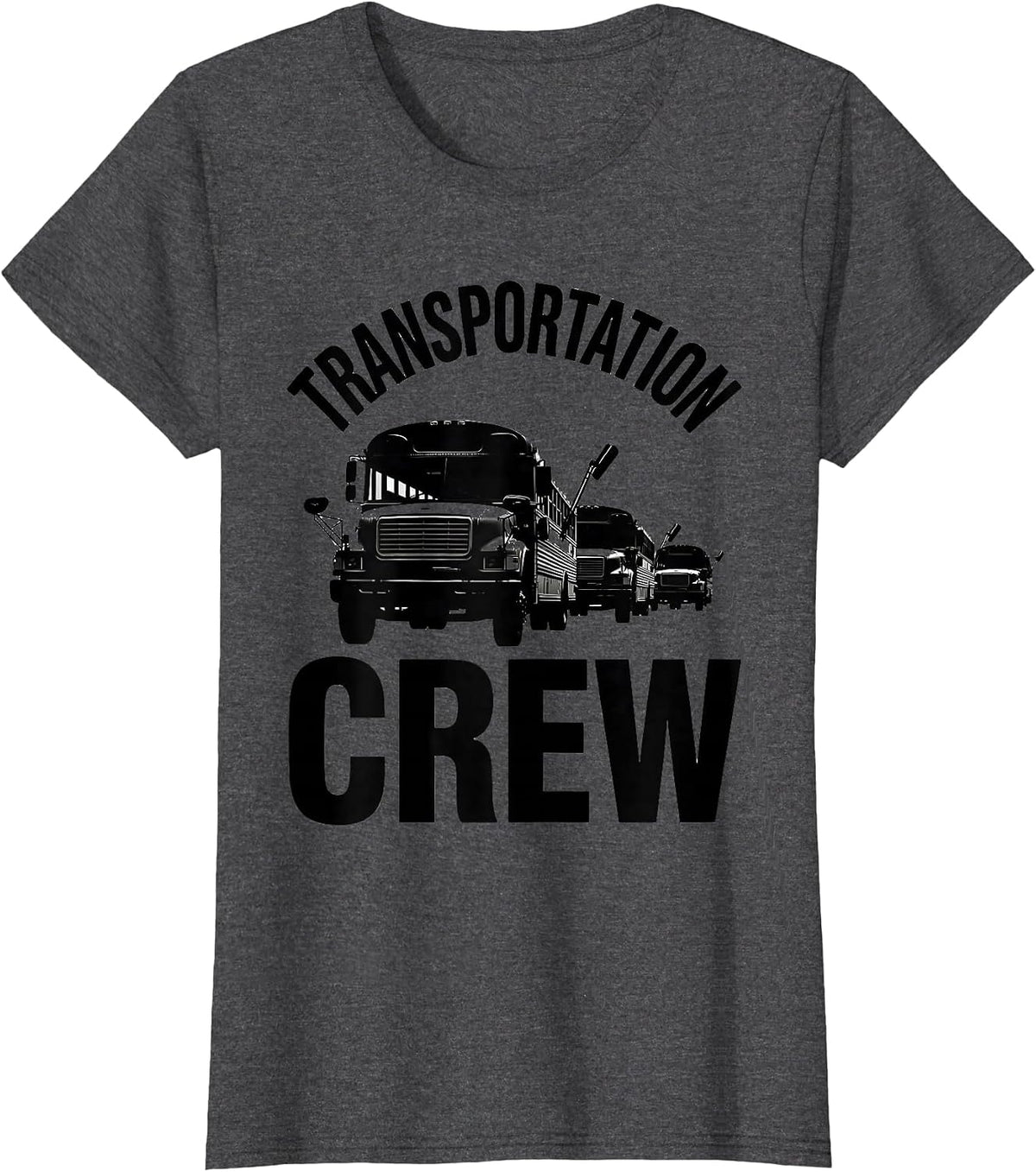 Women's Transportation Crew School Bus Driver Transportation Staff T-Shirt - Dark Heather Grey