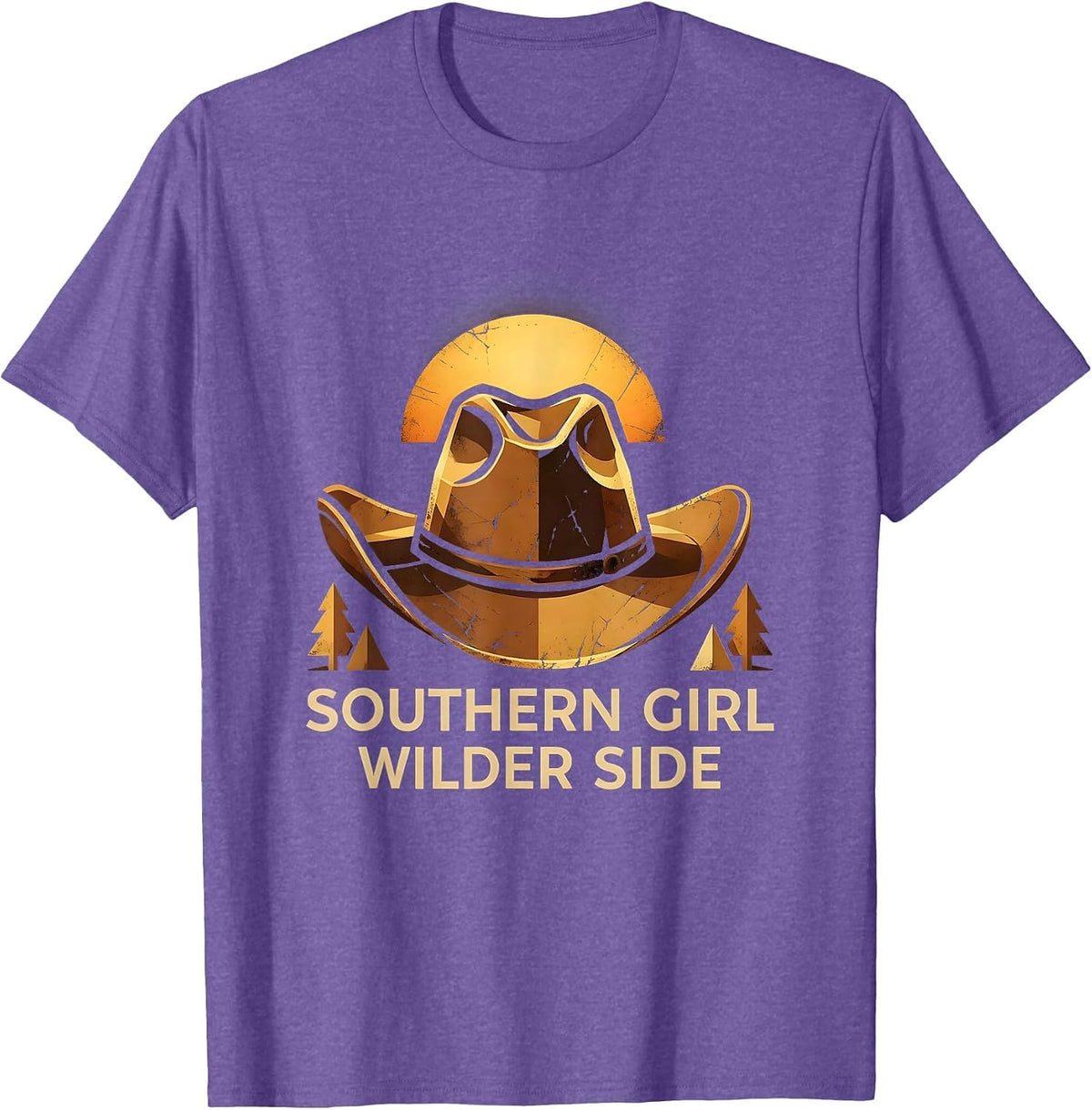 Men's Southern Girl Wilder Side Cowboy Design T-Shirt - Purple Heather