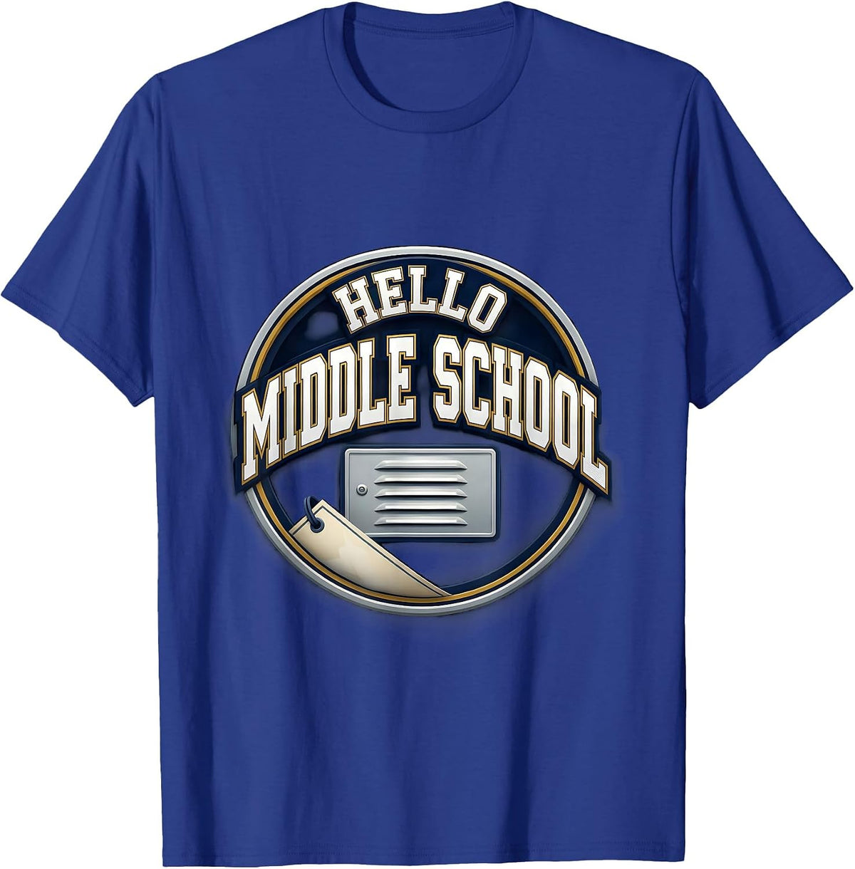 Men's Hello Middle School Sports Kids Back To School Teacher T-Shirt - Royal Blue