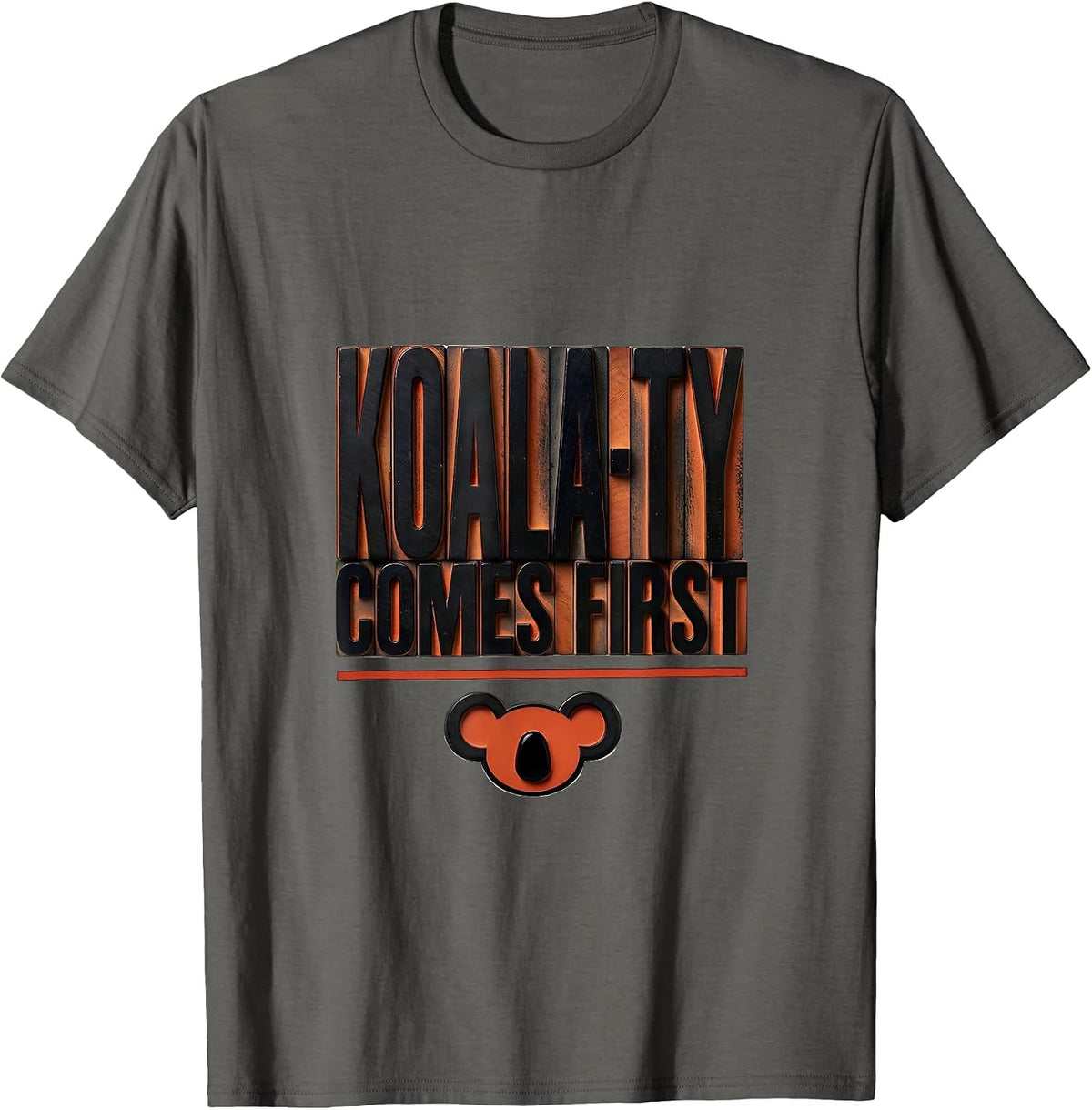 Koala-ty Comes First Funny Koala Lover Animal Humor T-Shirt - Asphalt Grey