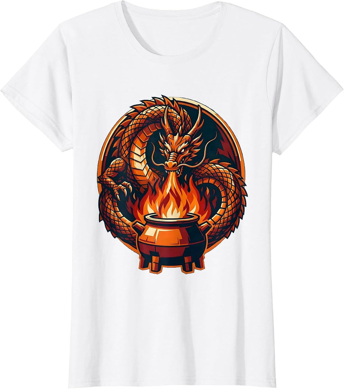 Dragon Brewer Fire Breathing Beer Kettle Graphic T-Shirt - White
