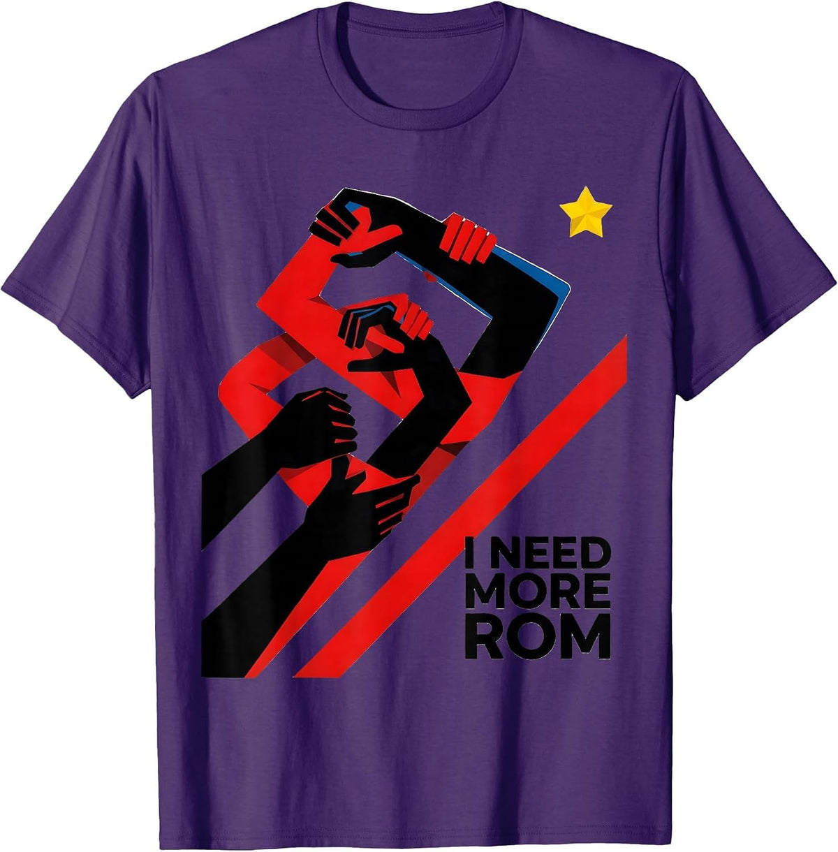 Men's I Need More ROM Bauhaus Modernist Funny Physical Therapist T-Shirt - Purple