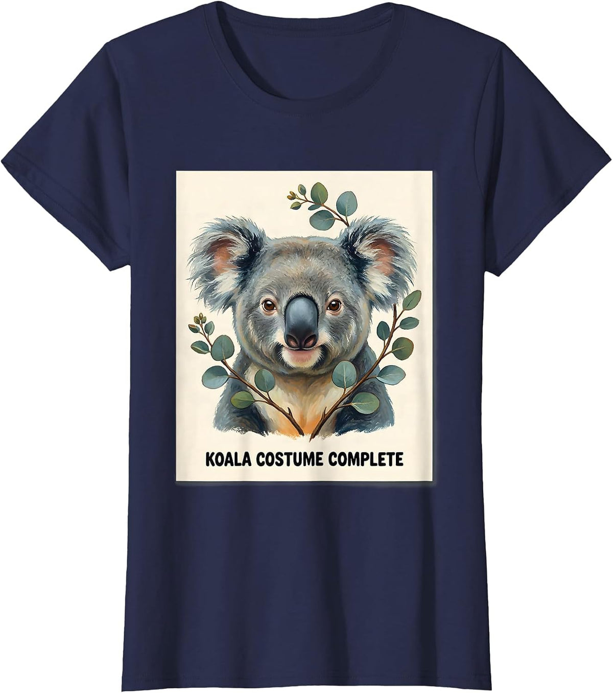 Women's Koala Costume Complete Cute Kawaii Animal Lover Pun Humor T-Shirt - Navy Blue