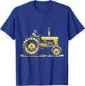 Low Profile Tractor Nostalgic Farmer Humor T-Shirt - Royal Blue