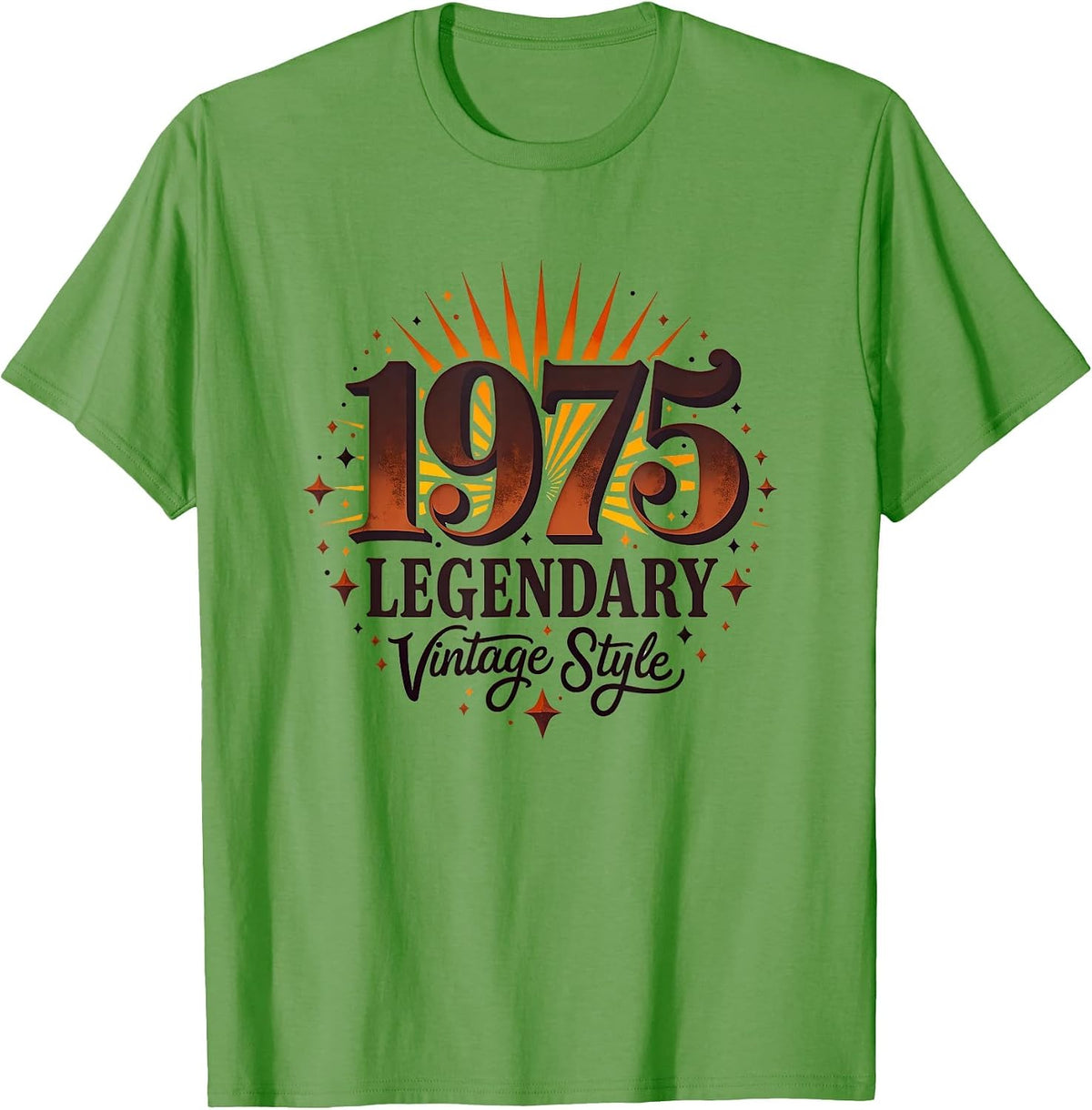 Vintage 1975 Legendary Classic Retro Design T-Shirt - Grass Green