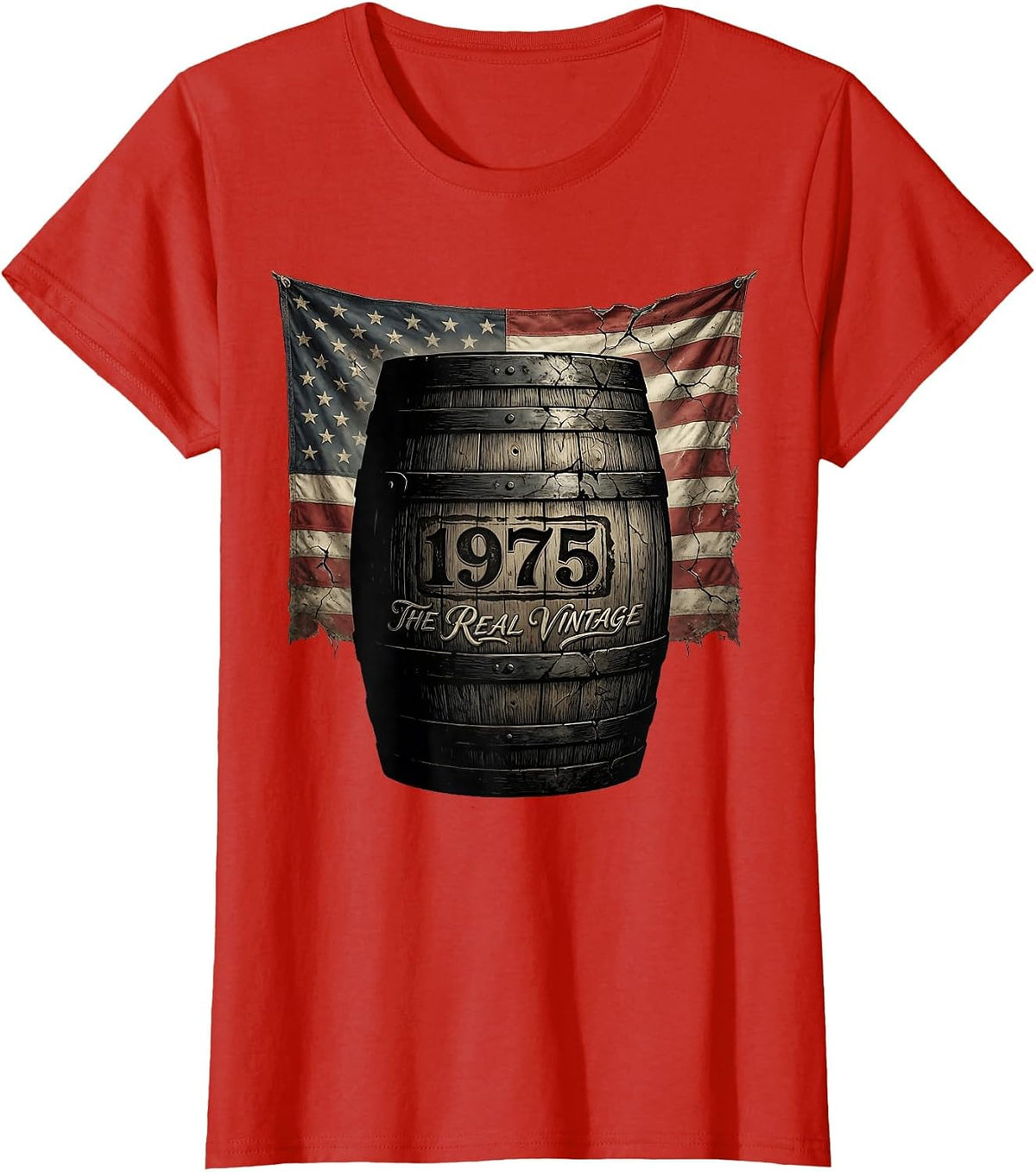 1975 The Real Vintage Birth Year Classic Design T-Shirt - Red