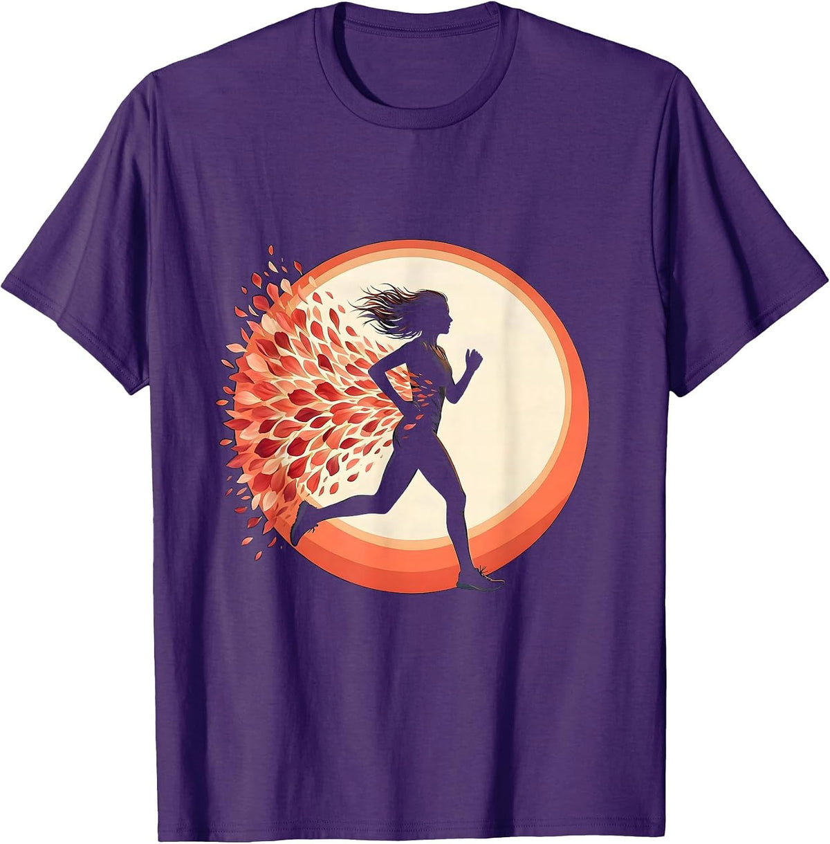 Runner in Bloom Floral Athletic Graphic T-Shirt - Purple