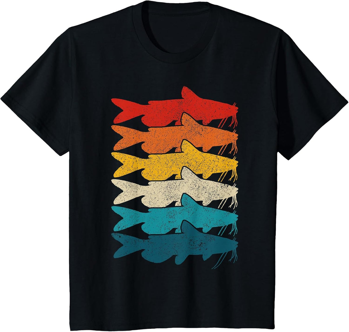 Channel Catfish Vintage Fish Catfish Fishing T-Shirt - Black
