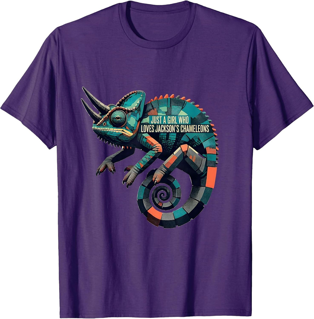 Just A Girl Who Loves Jackson's Chameleons Reptile Lover T-Shirt - Purple