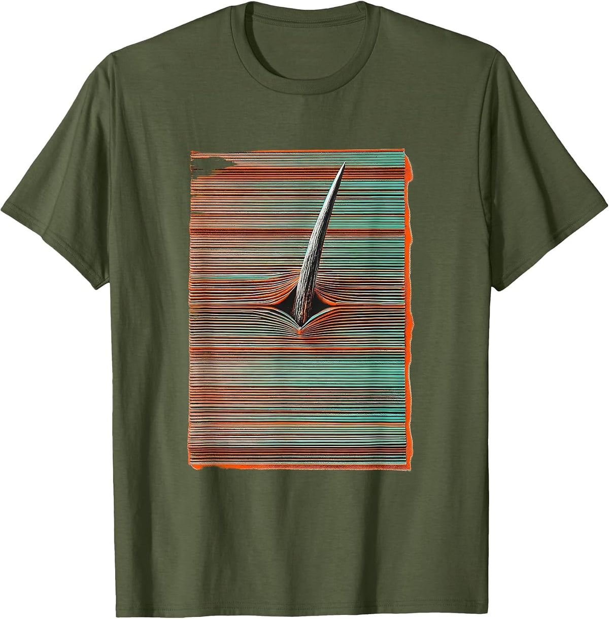 Men's Antler Fold Line Camo Dad Humor Hunting Gift T-Shirt - Olive Green