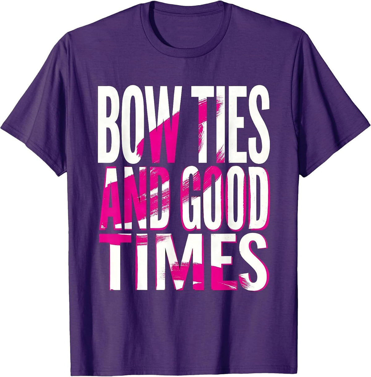 Bow Ties and Good Times Tuxedo Graphic Design T-Shirt - Purple