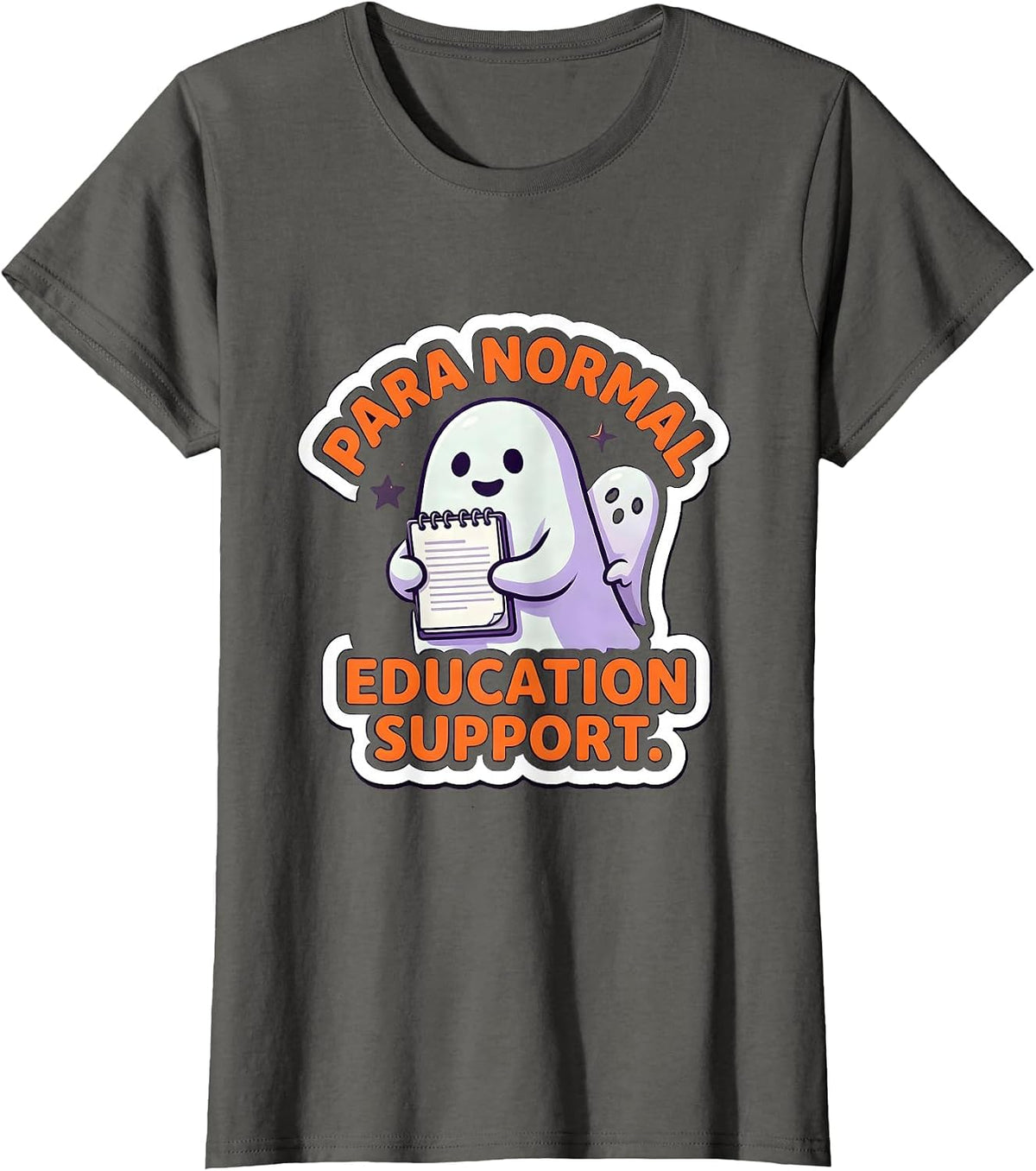 Women's Para Normal Education Support Ghost SpEd Paraprofessional T-Shirt - Asphalt Grey